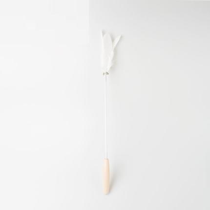 Cat Teaser with Wooden Handle - Black