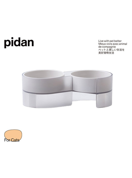 Dual Bowl for Cats - Grey