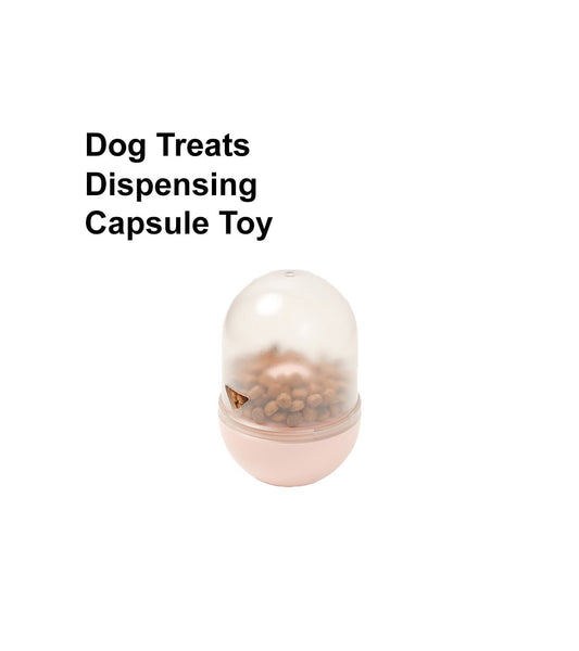 Pet Food Dispensing Toy with Weighted Base - Capsule Style - Pink