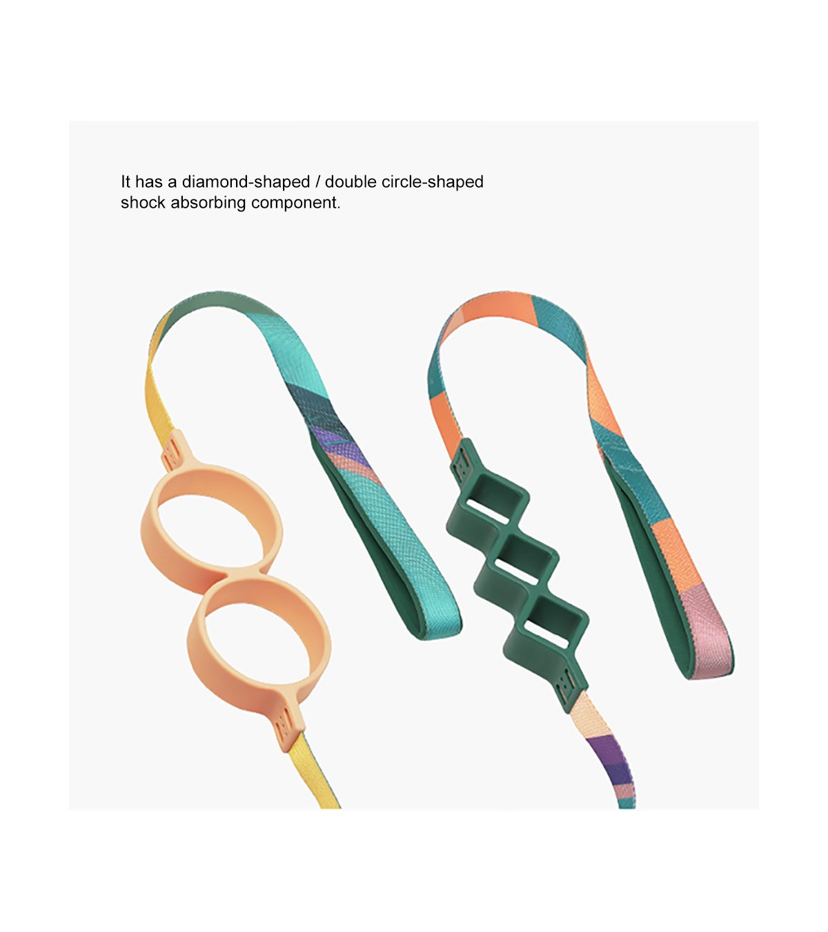 Shock Absorbing Dog Leash - Diamond & Color Block Style